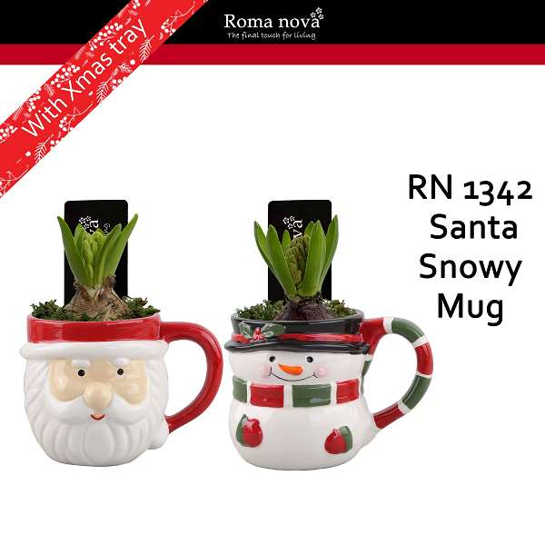 Picture of HYACINTHUS 01BULB IN SANTA SNOWY MUG