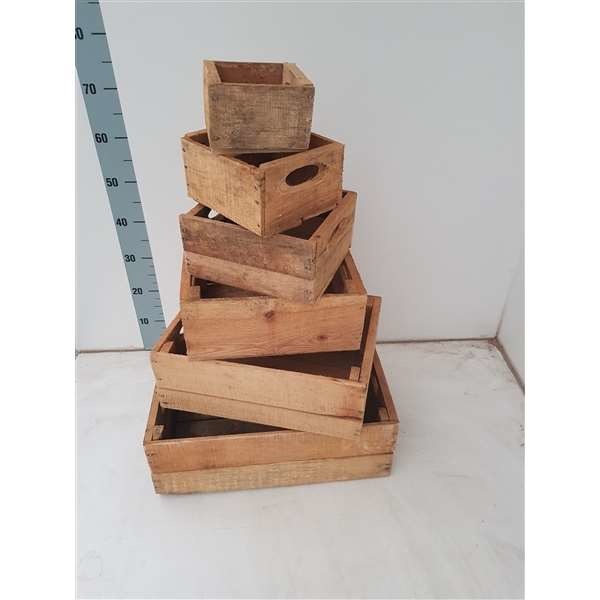 Picture of WOODEN CRATES - 'BLANCO' X6