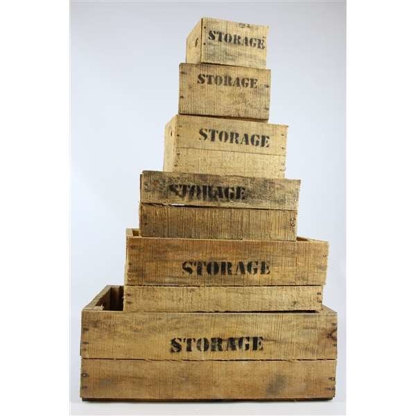 Picture of WOODEN CRATES - 'STORAGE' X 6