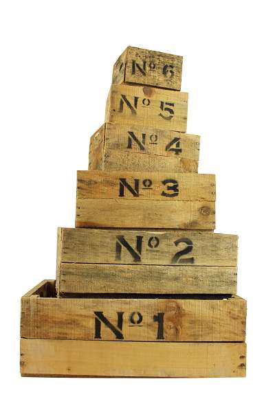 Picture of WOODEN CRATES - 'NUMBERS' X6