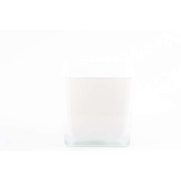 Picture of EMPTY POT - WHITE SQUARE GLASS D18