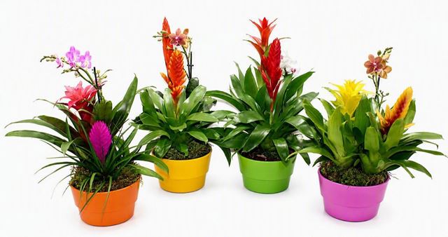 Picture of Arrangement bromelia + phalaenopsis in ceramic