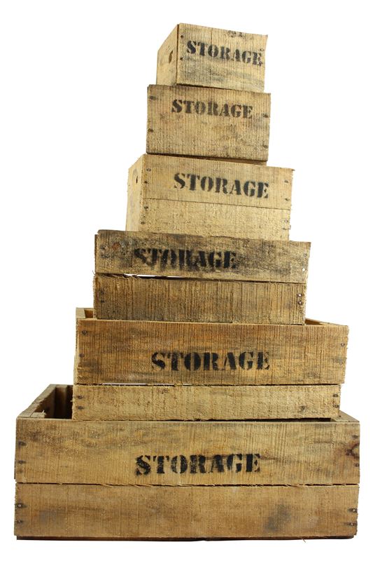 Picture of WOODEN CRATES - 'STORAGE' X 6