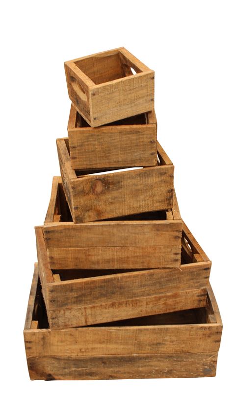 Picture of WOODEN CRATES - 'BLANCO' X6